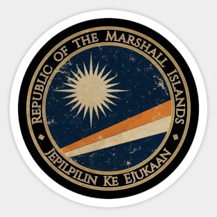 Vintage Republic of the Marshall Islands Oceania Oceanian Flag Sticker